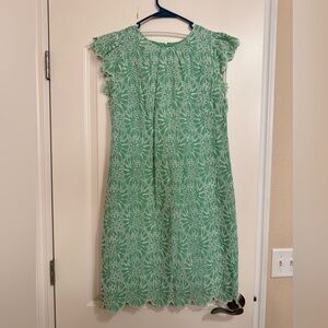 LOFT Mint Green Embroidered Dress